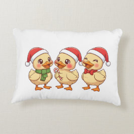 Cute Kawaii Christmas Ducks | Festive Holiday アクセントクッション