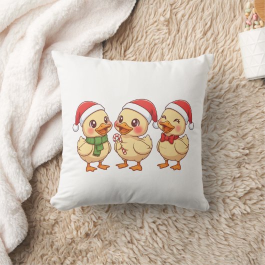 Cute Kawaii Christmas Ducks | Festive Holiday クッション (ブランケット)