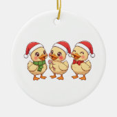 Cute Kawaii Christmas Ducks | Festive Holiday  セラミックオーナメント (正面)
