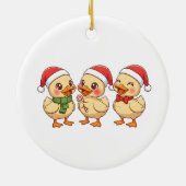 Cute Kawaii Christmas Ducks | Festive Holiday  セラミックオーナメント (裏面)