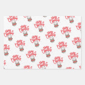 Cute Kawaii Christmas Kitten In A Sweater ラッピングペーパーシート (正面3)