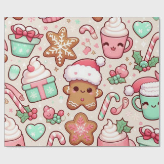 Cute Kawaii Christmas Wrapping Paper | Gingerbread ラッピングペーパー