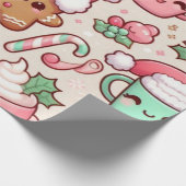Cute Kawaii Christmas Wrapping Paper | Gingerbread ラッピングペーパー (角)