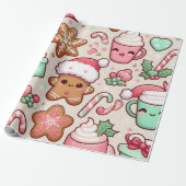 Cute Kawaii Christmas Wrapping Paper | Gingerbread ラッピングペーパー (アンロールド)
