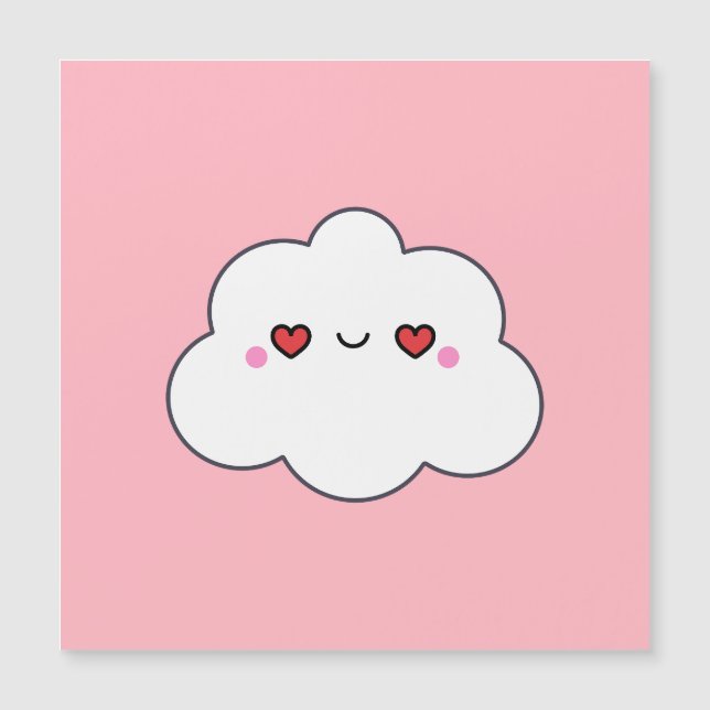 Cute Kawaii Cloud Heart Eyes Nursery Birthday Gift (正面)