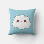 Cute Kawaii Cloud Heart Eyes Nursery Birthday Gift クッション (裏面)