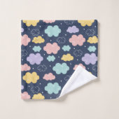 Cute Kawaii Cloud Pattern Bath Towel Set バスタオルセット (ウォッシュタオル)