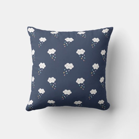Cute Kawaii Cloud Pattern Throw Pillow クッション (裏面)