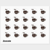 Cute Kawaii Coffee Mug Sticker - But First Coffee ラウンドシール (シート)