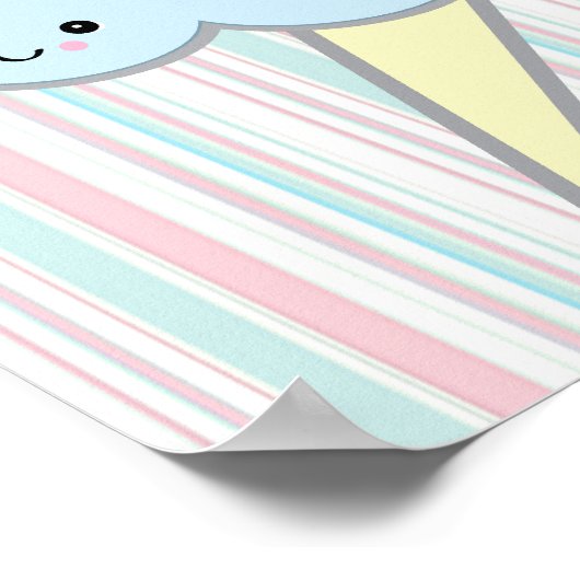 cute kawaii cotton candy ポスター (角)