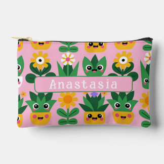 Cute Kawaii Customizable Pot Plant Print アクセサリーポーチ