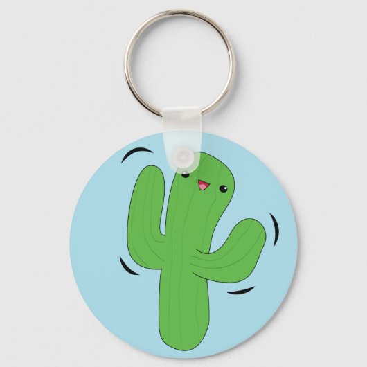 Cute kawaii dancing cactus keychain キーホルダー (正面)