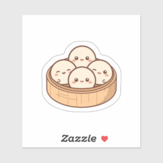 Cute Kawaii Dim Sum Bamboo Steamer Sticker | Adora シール