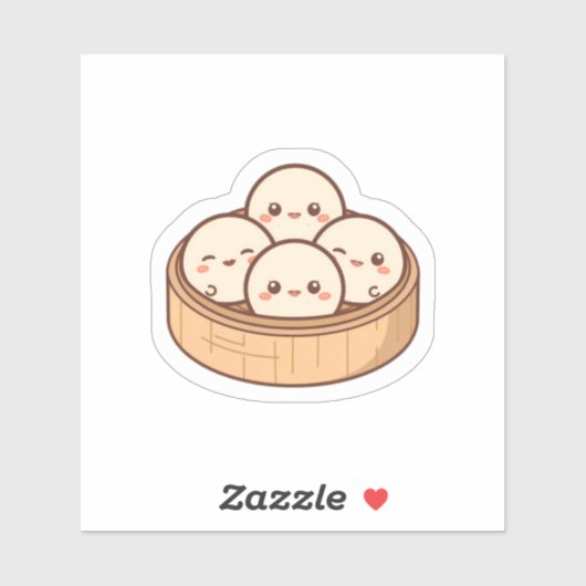 Cute Kawaii Dim Sum Bamboo Steamer Sticker | Adora シール (シート)