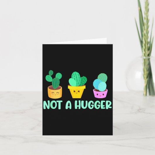 Cute Kawaii Do Not Hug I'm Not A Hugger Cactus  カード (正面)