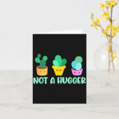 Cute Kawaii Do Not Hug I'm Not A Hugger Cactus  カード (黄色い花)