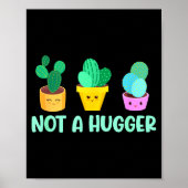 Cute Kawaii Do Not Hug I'm Not A Hugger Cactus  ポスター (正面)