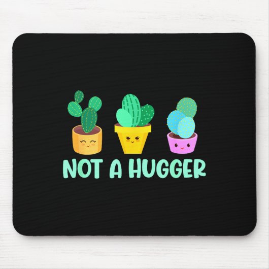 Cute Kawaii Do Not Hug I'm Not A Hugger Cactus マウスパッド (正面)