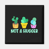 Cute Kawaii Do Not Hug I'm Not A Hugger Cactus  マグネット (正面)