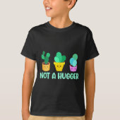 Cute Kawaii Do Not Hug I'm Not A Hugger Cactus Tシャツ (正面)