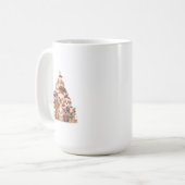 Cute Kawaii Dog Christmas Tree – Funny Holiday Pet コーヒーマグカップ (正面左)