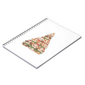 Cute Kawaii Dog Christmas Tree – Funny Holiday Pet ノートブック (左側)