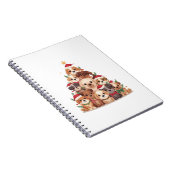 Cute Kawaii Dog Christmas Tree – Funny Holiday Pet ノートブック (右側)