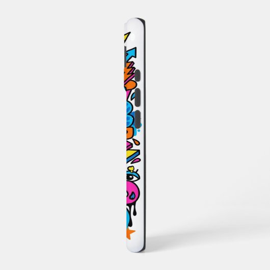 Cute Kawaii Drip Monster Pattern iPhone 16 case 16ケース (左側面)