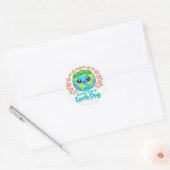 Cute Kawaii Earth Day Round Sticker ラウンドシール (封筒)