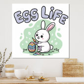 Cute Kawaii Easter Egg Life Bunny Illustration ポスター