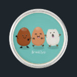 Cute kawaii eggs funny cartoon illustration ラペルピン<br><div class="desc">These cute eggs crack me up! Egg humor drawn in fun kawaii cartoon style!</div>