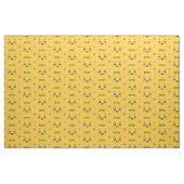Cute Kawaii Face Custom Name Yellow Cotton Fabric ファブリック (ファットクウォーター)