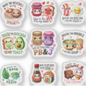 Cute Kawaii Food Pair Pun Sheet シール (正面)