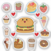 Cute Kawaii Food Stickers シール (正面)