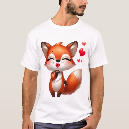 Cute Kawaii Fox – Adorable Cartoon Fox Tシャツ (正面)