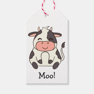 Cute Kawaii Friendly Cow Moo! ギフトタグ
