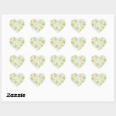 Cute Kawaii Frog Pattern | Green Pastel ハートシール (シート)