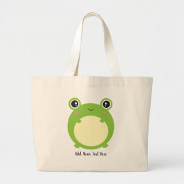 Cute Kawaii Frog with Personalized Text  トートバッグ