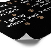 Cute Kawaii Funny Black Pug Dog Rules Gifts ポスター (角)