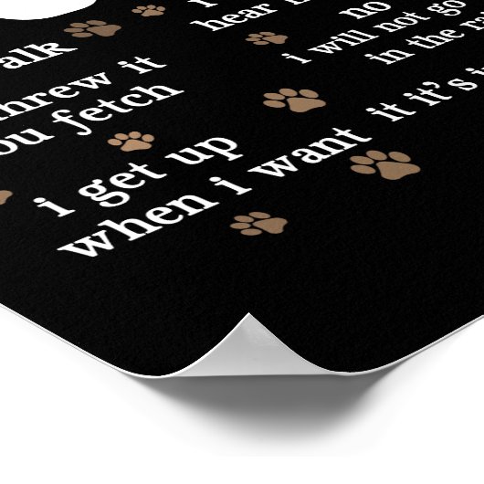 Cute Kawaii Funny Black Pug Dog Rules Gifts ポスター (角)