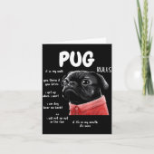 Cute Kawaii Funny Black Pug Dog Rules Men Women Ki カード (正面)