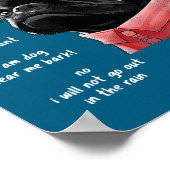 Cute Kawaii Funny Black Pug Dog Rules Men Women Ki ポスター (角)