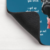 Cute Kawaii Funny Black Pug Dog Rules Men Women Ki マウスパッド (コーナー)