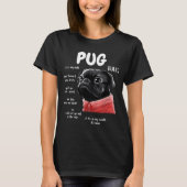 Cute Kawaii Funny Black Pug Dog Rules Men Women Ki Tシャツ (正面)