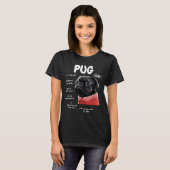 Cute Kawaii Funny Black Pug Dog Rules Men Women Ki Tシャツ (正面フル)