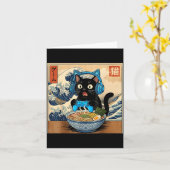 Cute Kawaii Gamer Cat Funny Ramen Japanese Cat Gam カード (黄色い花)