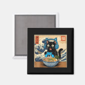 Cute Kawaii Gamer Cat Funny Ramen Japanese Cat Gam マグネット (正面/裏面)