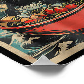 Cute Kawaii Gamer Cat Funny Ramen Retro Japanese C ポスター (角)