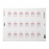 Cute Kawaii Ghost Couple Valentine’s Day Card ラベル (フルシート)