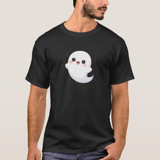 Cute Kawaii Ghost Floating – Adorable Cartoon Tシャツ (正面)